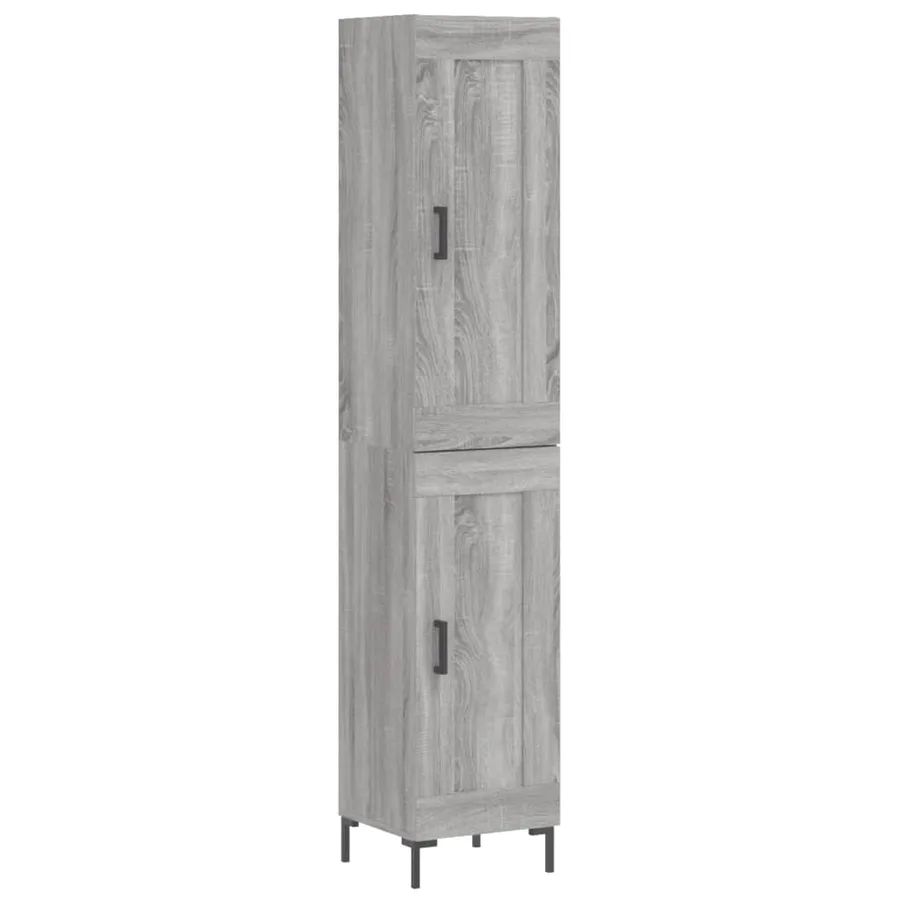 Buffet haut Sonoma gris 34,5x34x180 cm Bois d'ingénierie - 2