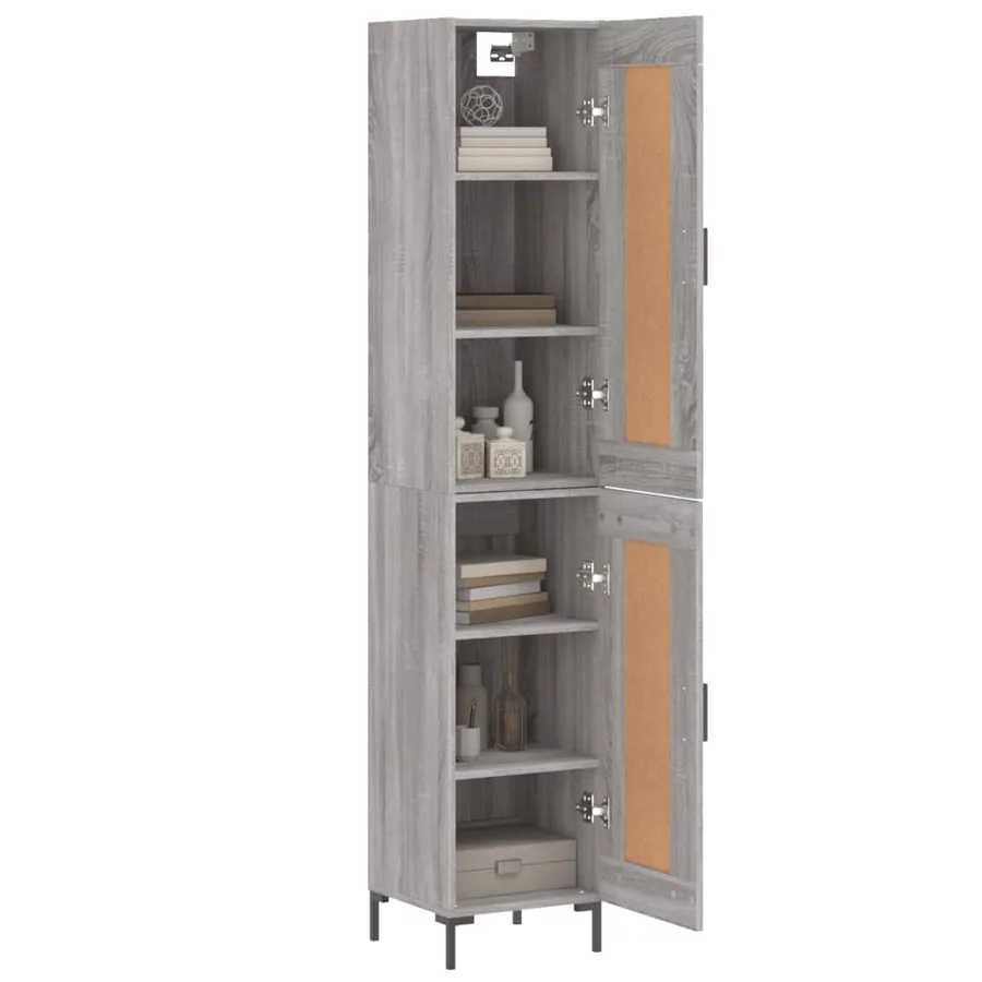 Buffet haut Sonoma gris 34,5x34x180 cm Bois d'ingénierie - 3