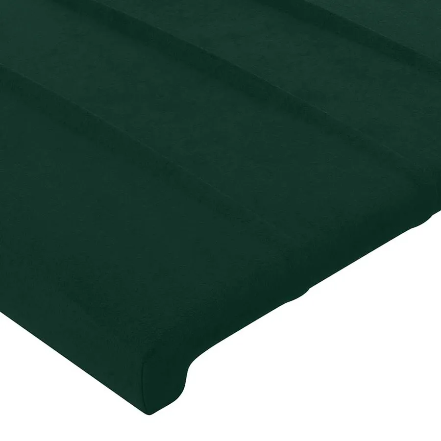 Cadre de lit sans matelas vert foncé 100x200 cm velours - 10