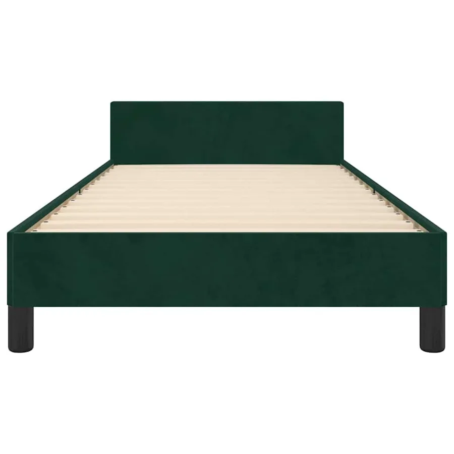 Cadre de lit sans matelas vert foncé 100x200 cm velours - 6