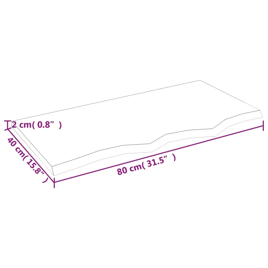 Étagère murale marron clair 80x40x2 cm bois chêne massif traité - 7