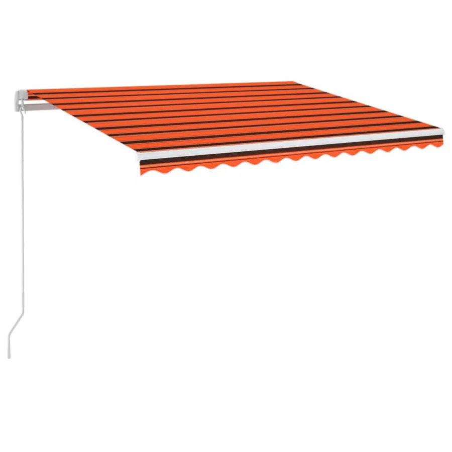 Auvent manuel rétractable avec LED 350x250 cm Orange et marron - 2