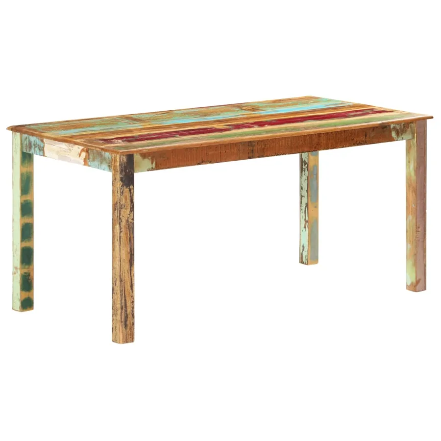 Table de salle à manger Bois de récupération solide 160x80x76cm - 10