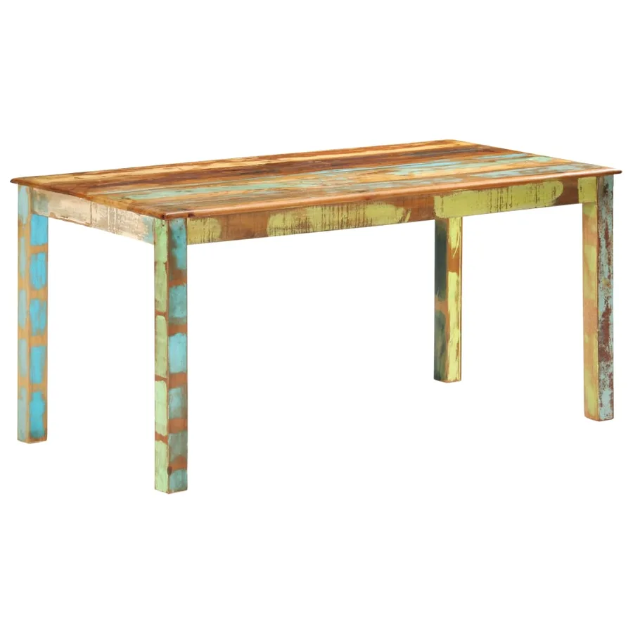 Table de salle à manger Bois de récupération solide 160x80x76cm - 11