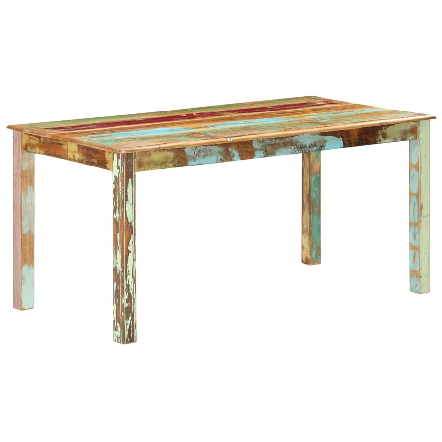 Table de salle à manger Bois de récupération solide 160x80x76cm - 9