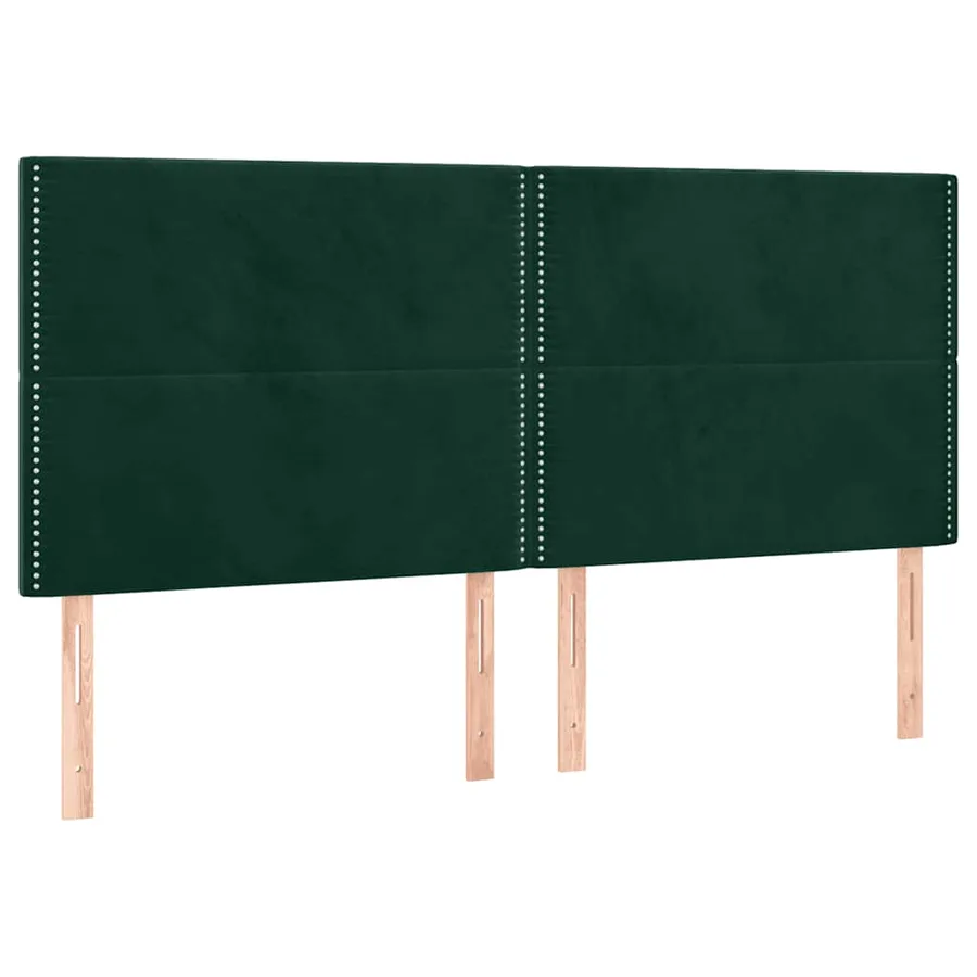 Tête de lit à LED Vert foncé 200x5x118/128 cm Velours - 4