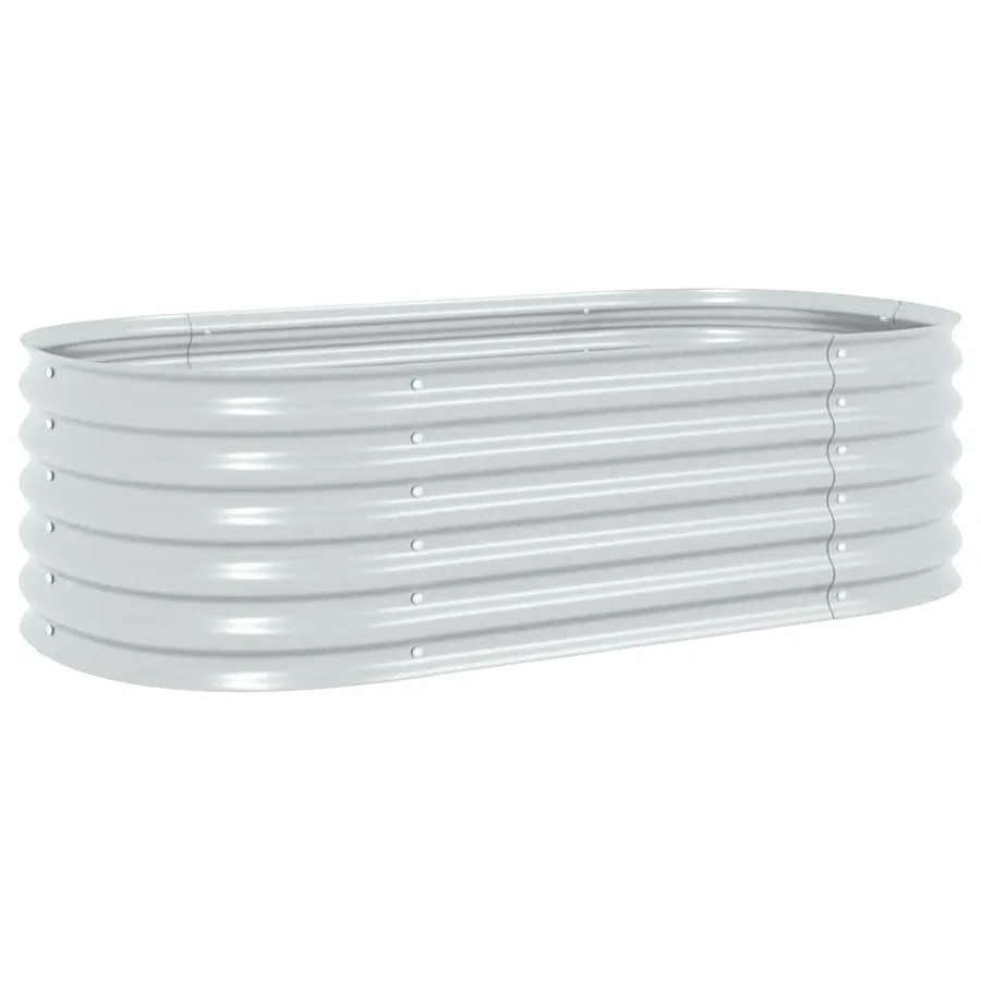 Lit surélevé de jardin 160x80x44 cm Acier galvanisé Argenté - 2