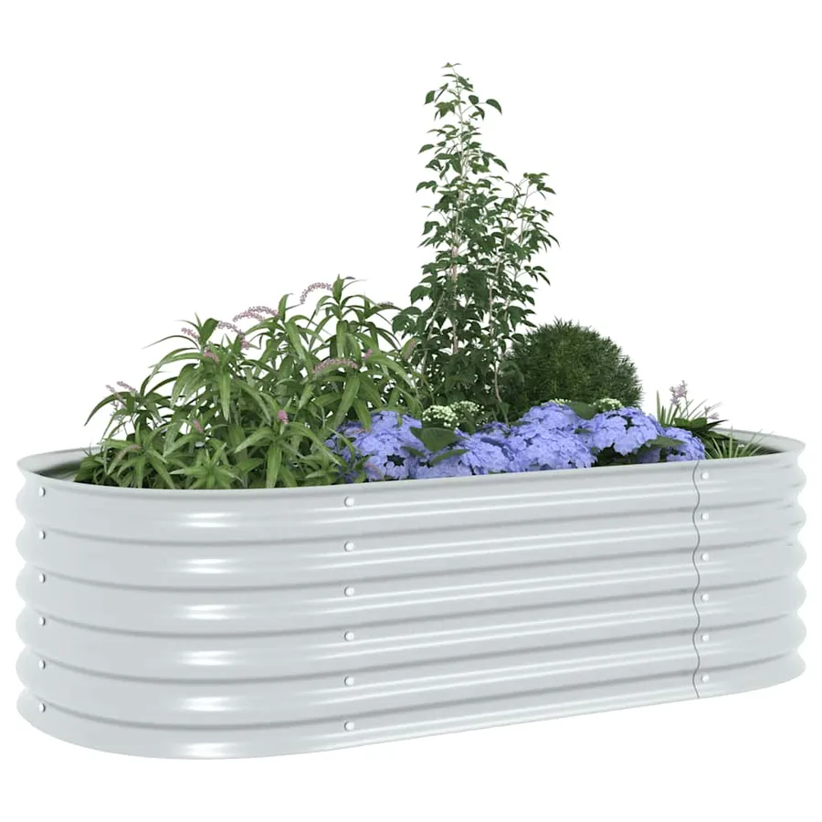 Lit surélevé de jardin 160x80x44 cm Acier galvanisé Argenté - 4