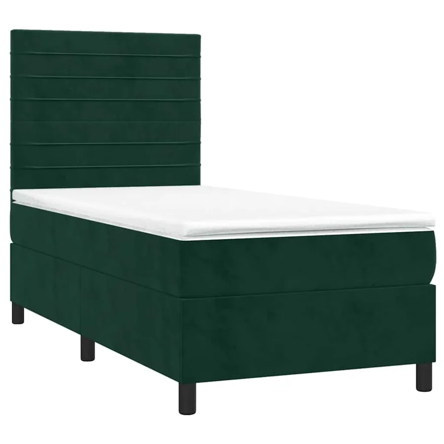 Sommier à lattes de lit avec matelas Vert foncé 90x200 cm - 3