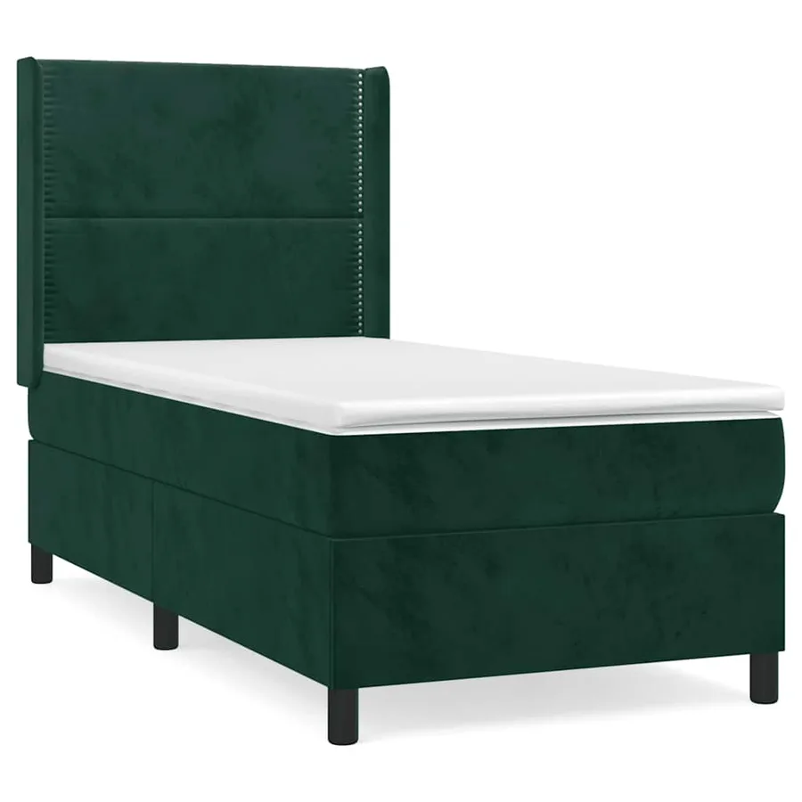 Sommier à lattes de lit avec matelas Vert foncé 90x200 cm - 2
