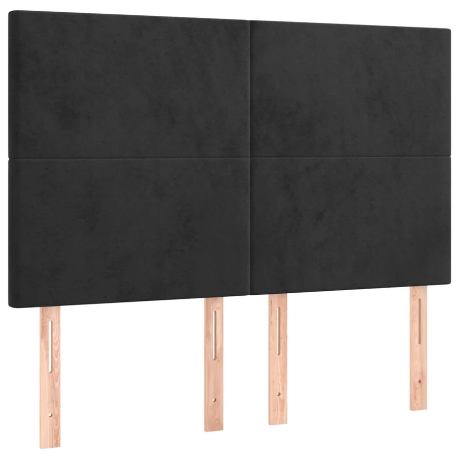 Sommier à lattes de lit avec matelas Noir 140x200 cm Velours - 5