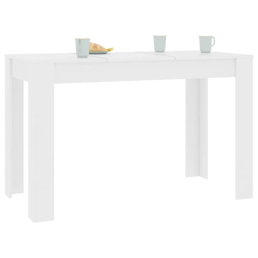 Table à manger Blanc 120x60x76 cm Bois d'ingénierie - 3