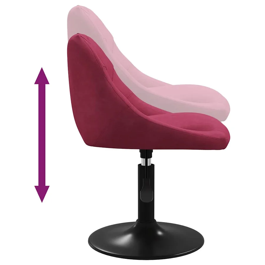 Chaises à manger pivotantes lot de 6 rouge bordeaux velours - 7