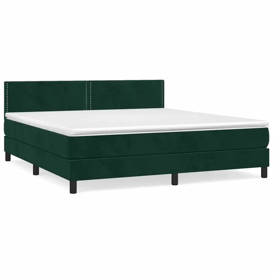 Sommier à lattes de lit et matelas Vert foncé 180x200cm Velours - 2