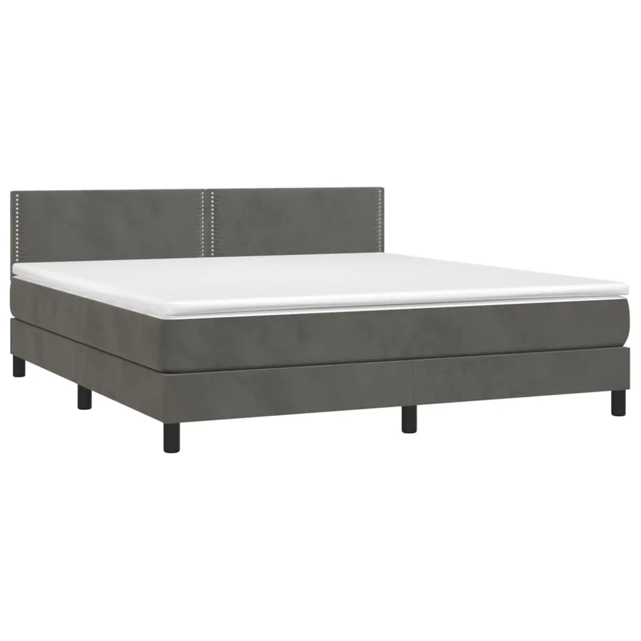 Sommier à lattes de lit avec matelas LED Gris foncé 180x200 cm - 4
