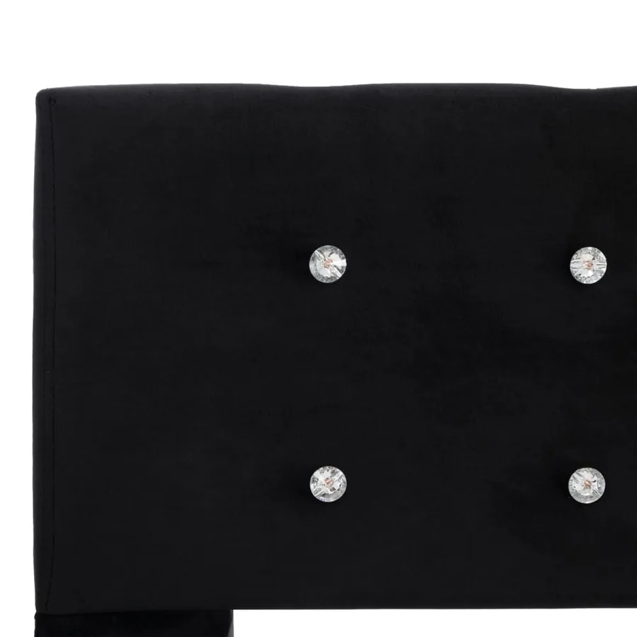 Cadre de lit sans matelas noir velours 180x200 cm - 5