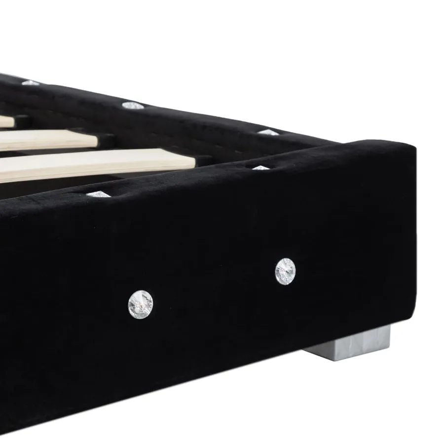 Cadre de lit sans matelas noir velours 180x200 cm - 6