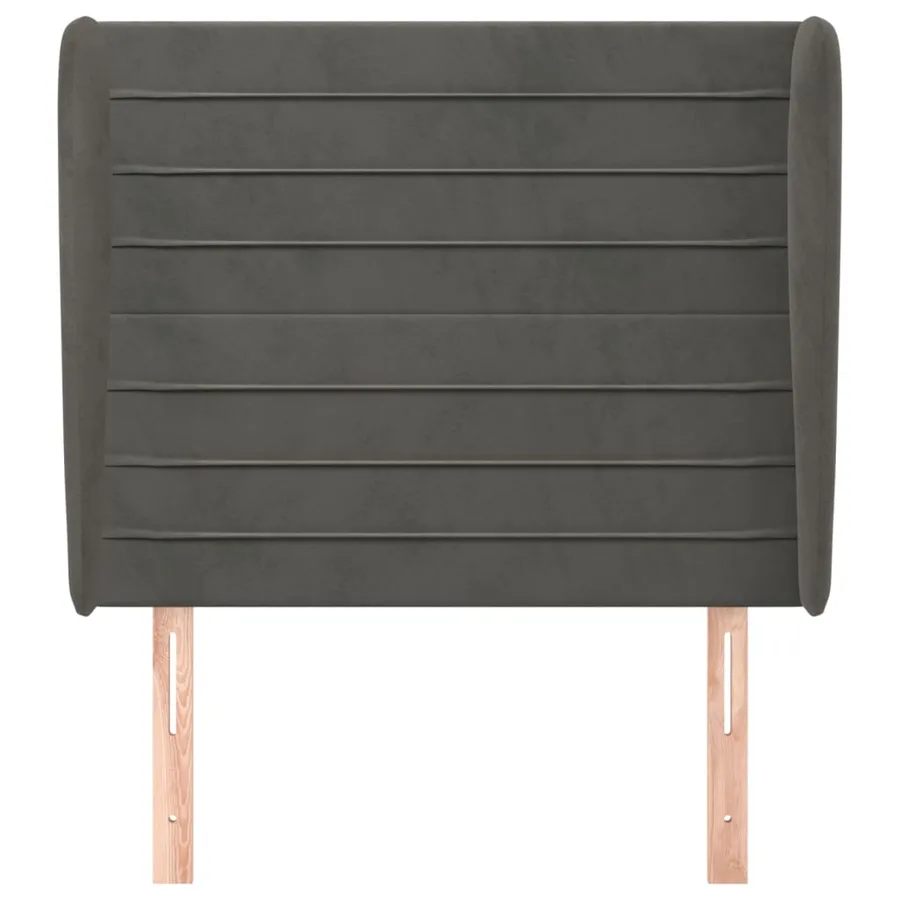 Tête de lit avec oreilles Gris foncé 83x23x118/128 cm Velours - 3
