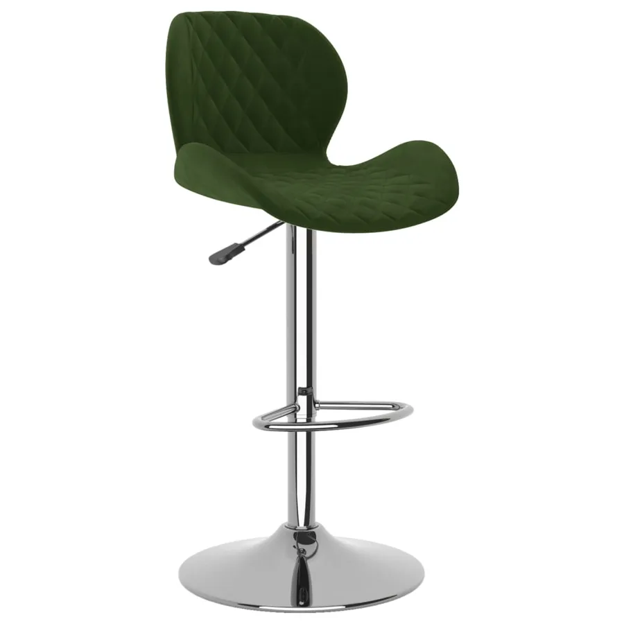 Tabourets de bar lot de 2 vert foncé velours - 3