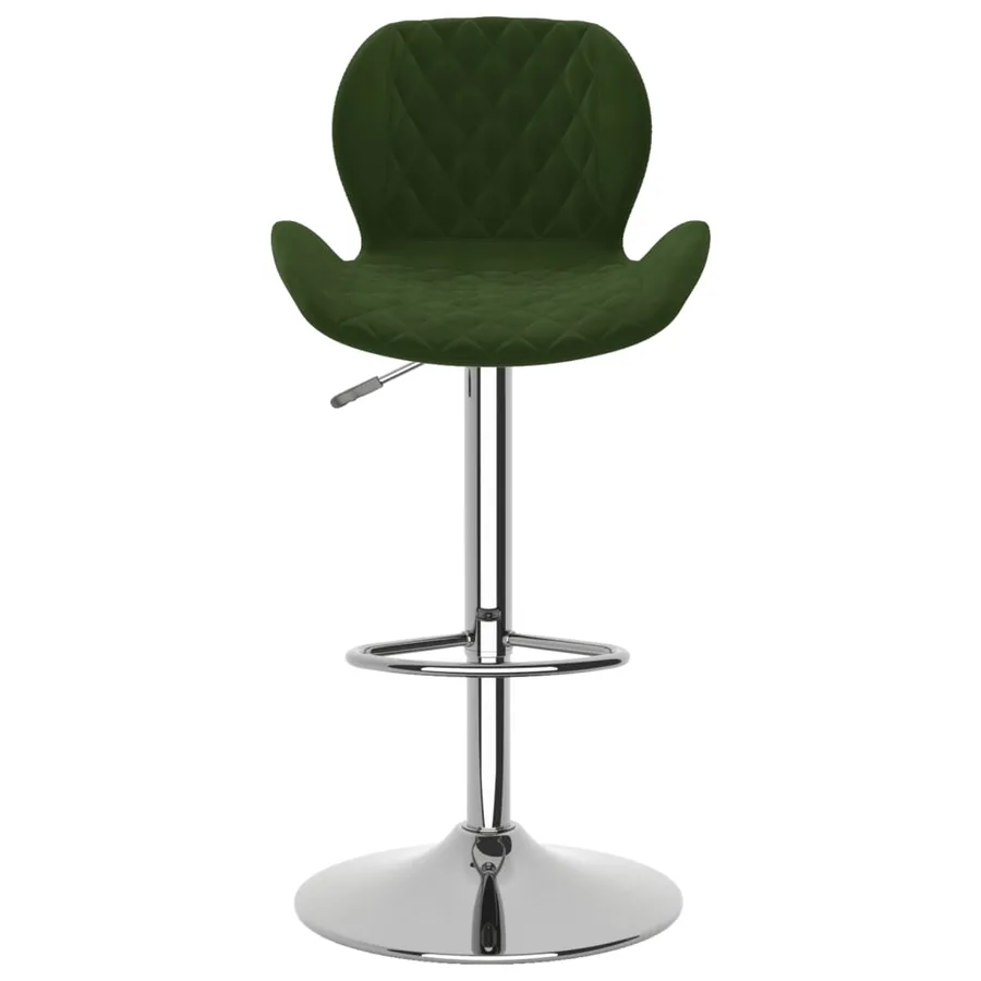 Tabourets de bar lot de 2 vert foncé velours - 4