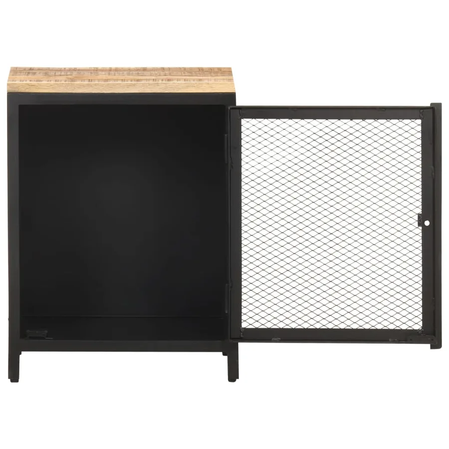 Table de chevet 40x30x53 cm Bois de manguier massif brut - 3