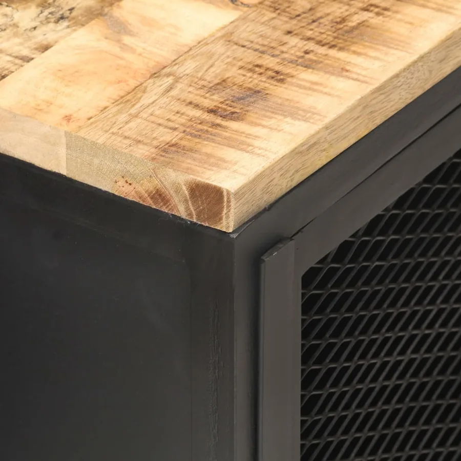 Table de chevet 40x30x53 cm Bois de manguier massif brut - 6