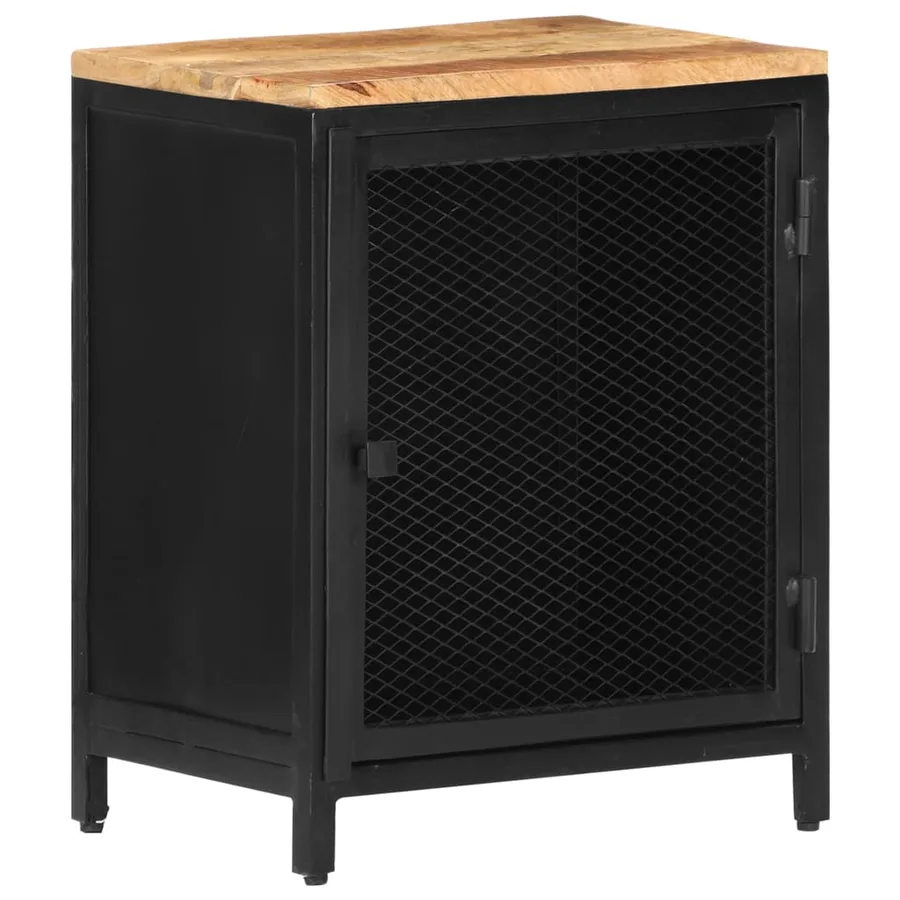 Table de chevet 40x30x53 cm Bois de manguier massif brut - 9