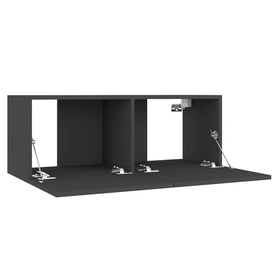 Meuble TV Gris 80x30x30 cm Bois d’ingénierie - 8