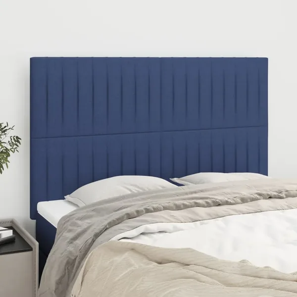 Tête de lit Bleu 144x5x118/128 cm Tissu