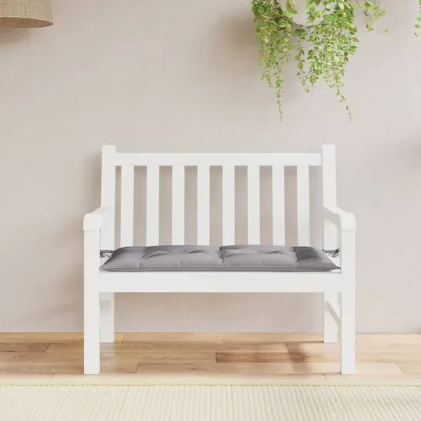 Coussin de banc de jardin gris 110x50x7 cm tissu oxford