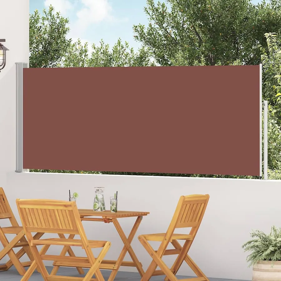 Auvent latéral rétractable de patio 120x500 cm Marron