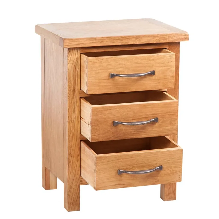 Table de chevet avec 3 tiroirs 40x30x54 cm Bois de chêne massif - 3