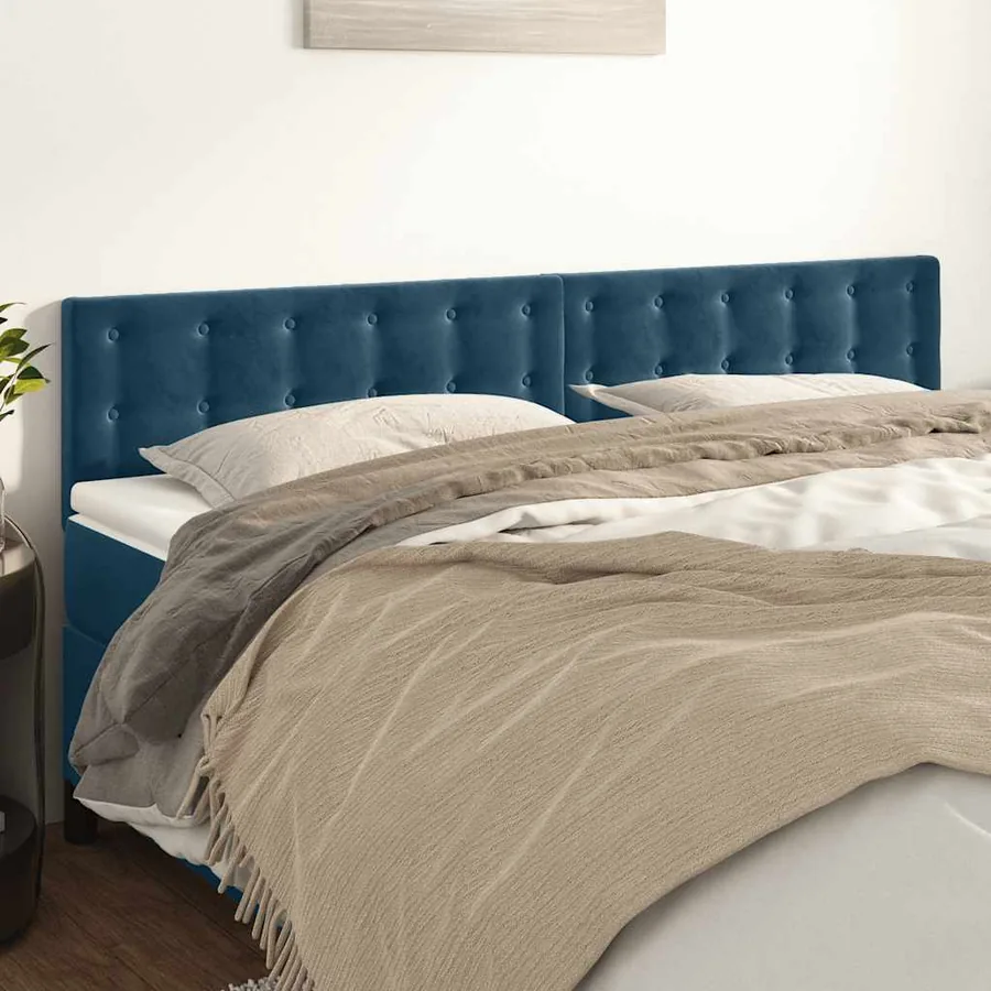 Têtes de lit Bleu foncé 200 x 5 x 78/88 cm Velours
