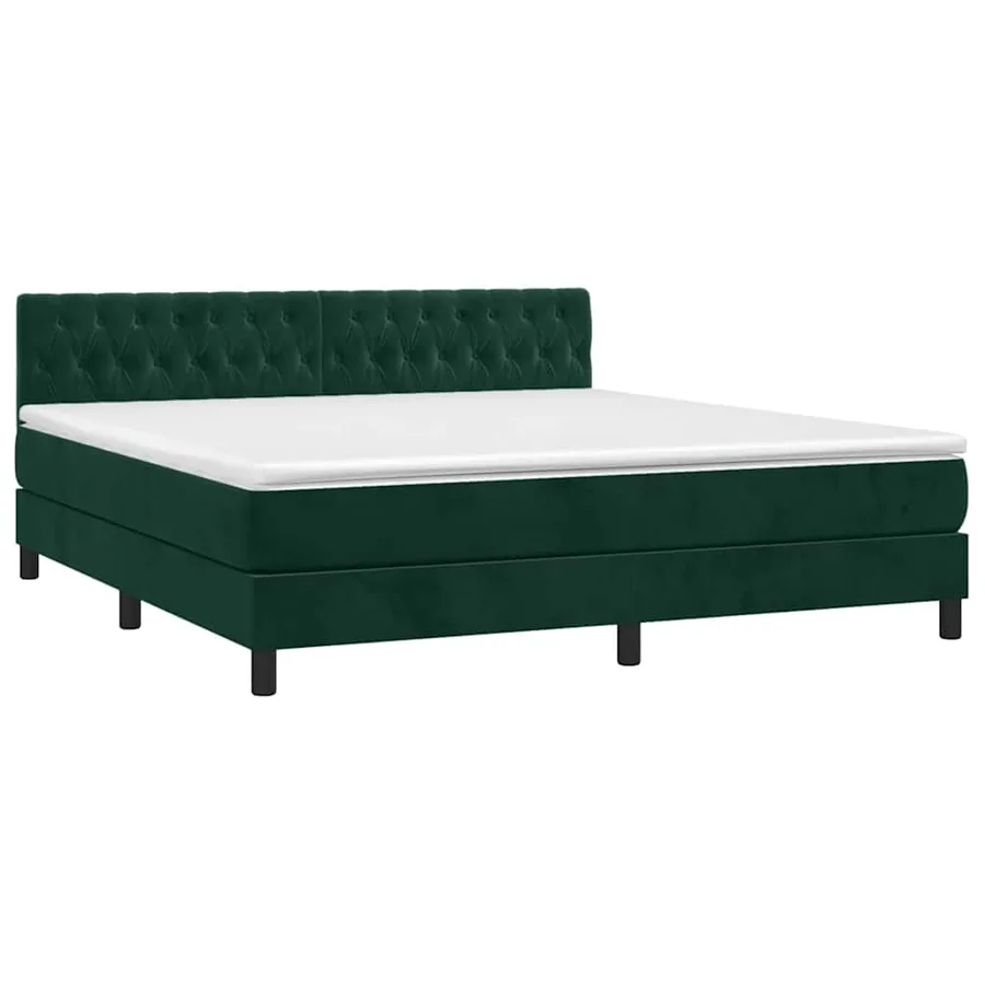 Sommier à lattes de lit avec matelas LED Vert foncé 180x200 cm - 3