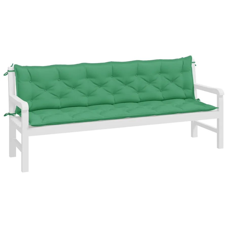 Coussins de banc jardin lot de 2 vert 200x50x7 cm tissu Oxford - 3