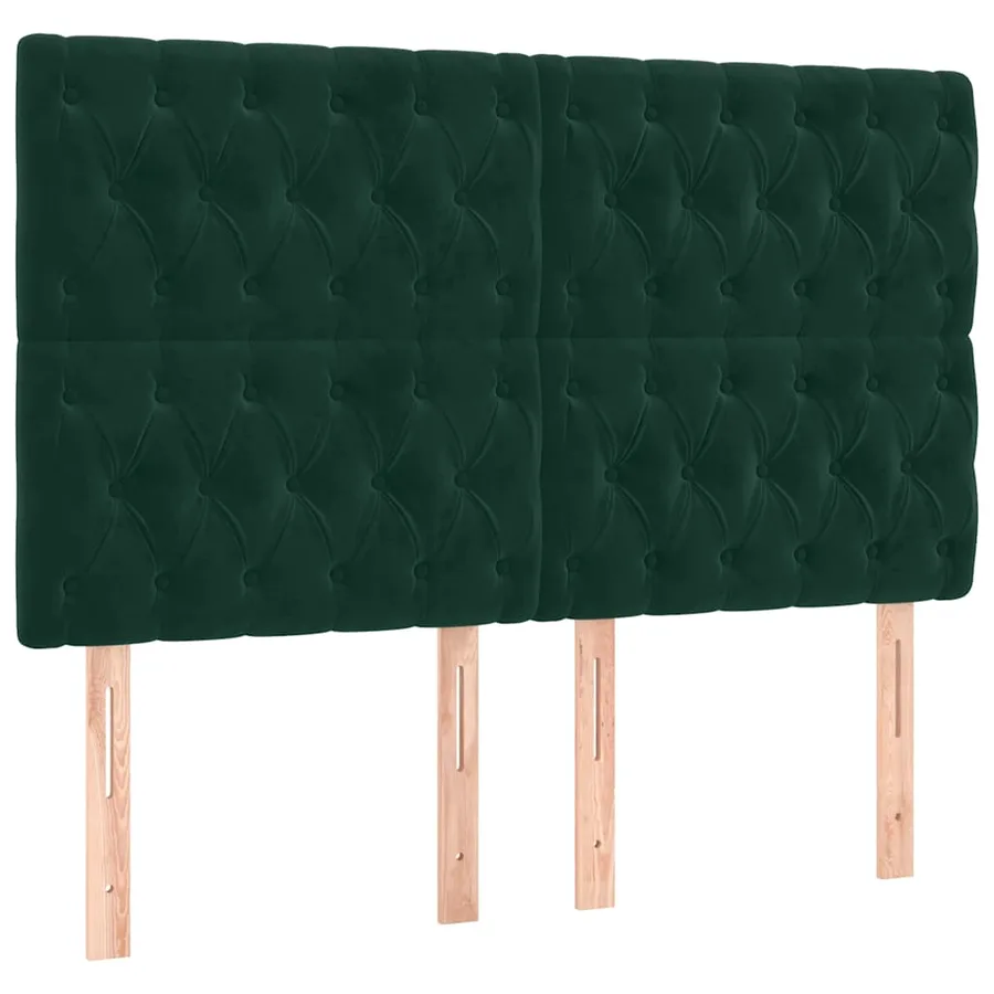 Sommier à lattes de lit et matelas Vert foncé 140x190cm Velours - 5