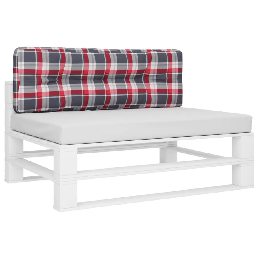 Coussin de palette motif à carreaux rouge 120x40x12 cm tissu - 3