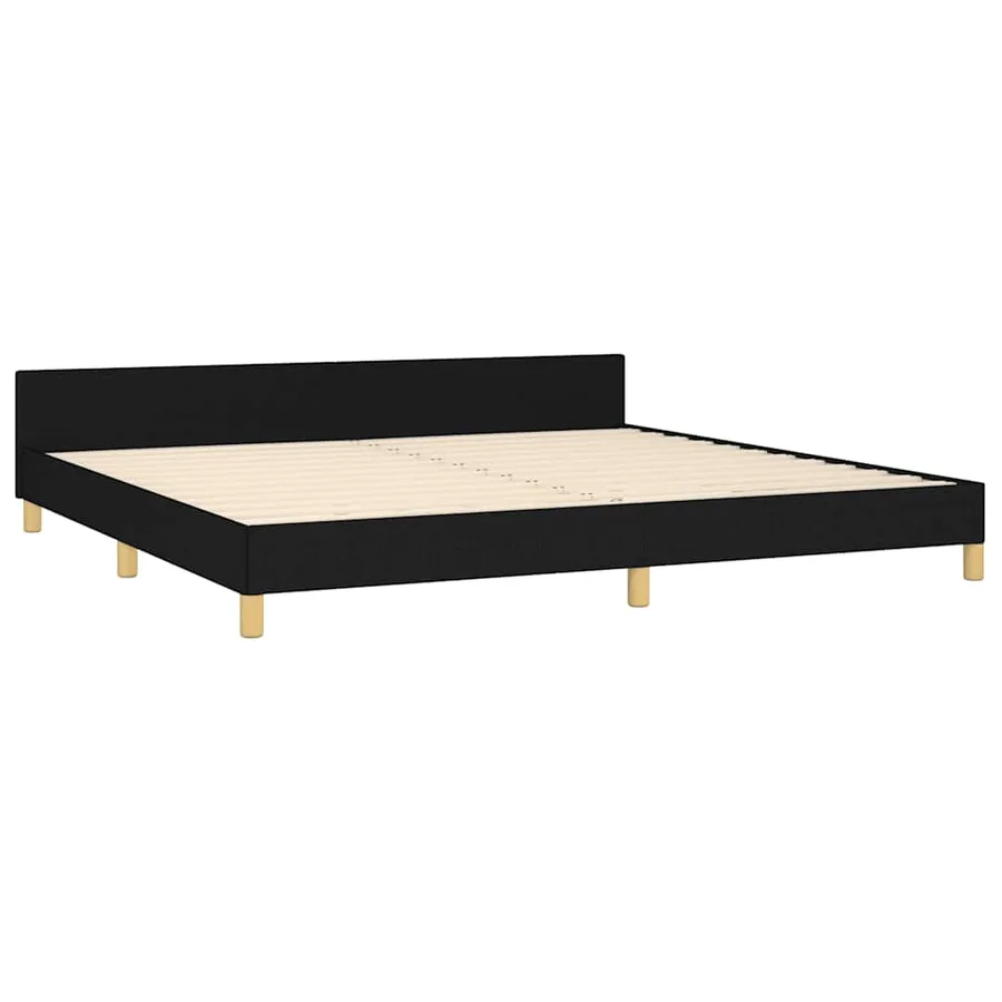 Cadre de lit sans matelas noir 200x200 cm tissu - 5