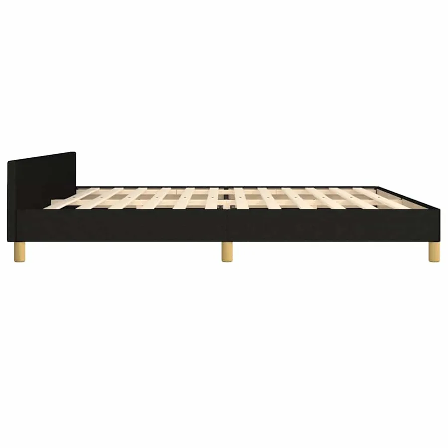 Cadre de lit sans matelas noir 200x200 cm tissu - 7