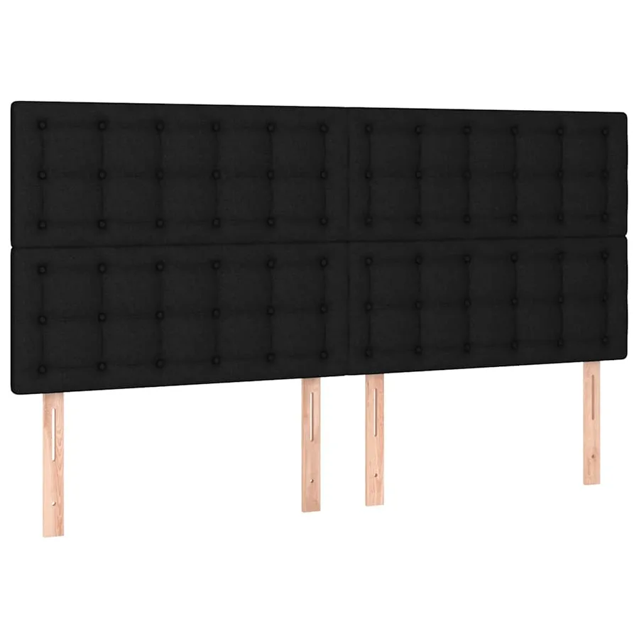 Cadre de lit sans matelas noir 200x200 cm tissu - 9