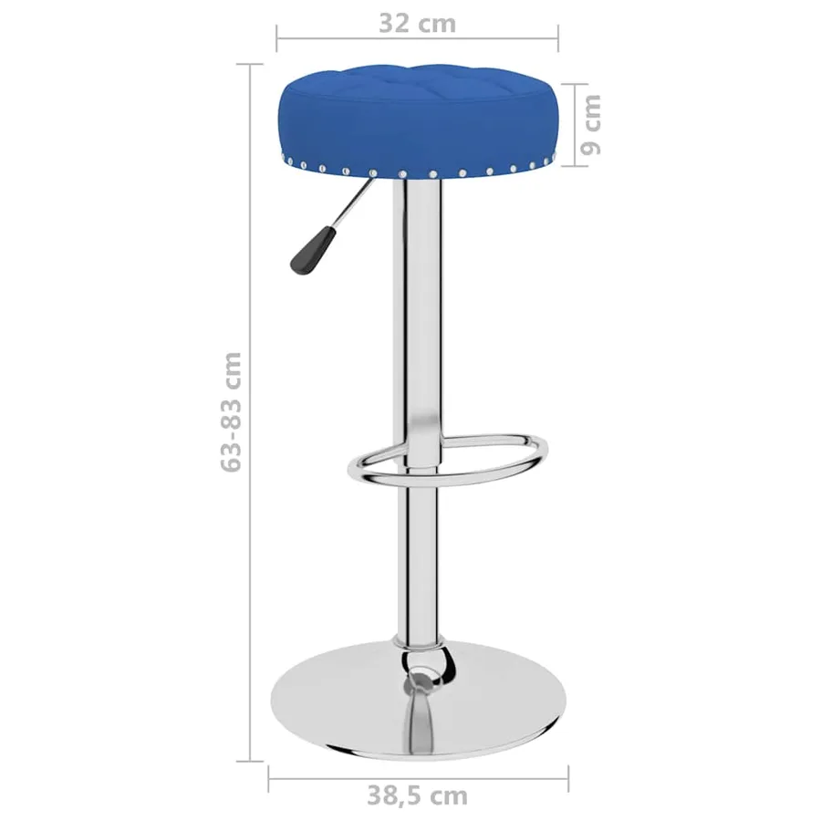 Tabourets de bar lot de 2 bleu tissu - 9