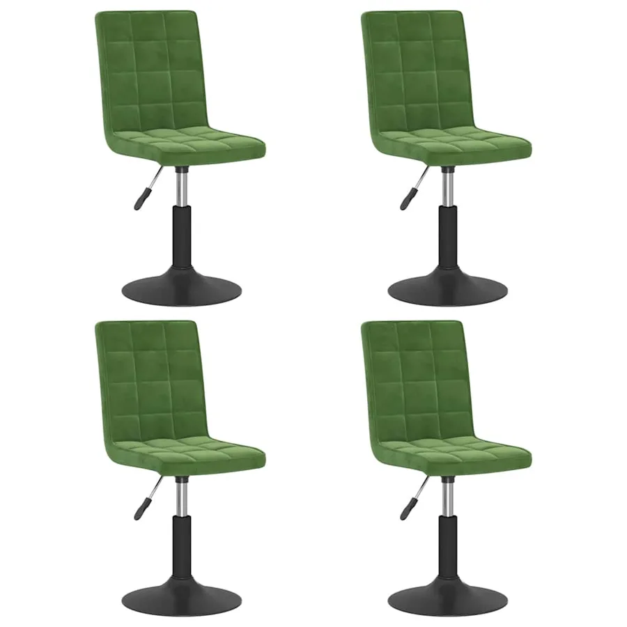 Chaises pivotantes à manger lot de 4 vert foncé velours - 2