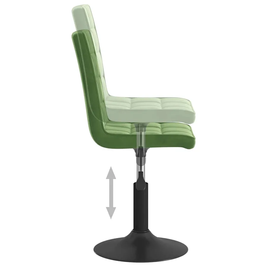 Chaises pivotantes à manger lot de 4 vert foncé velours - 7