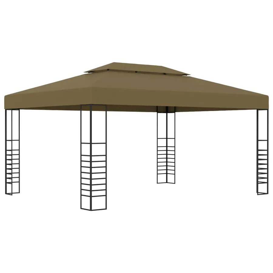 Tonnelle avec guirlande lumineuse à LED 3x4 m Taupe - 3