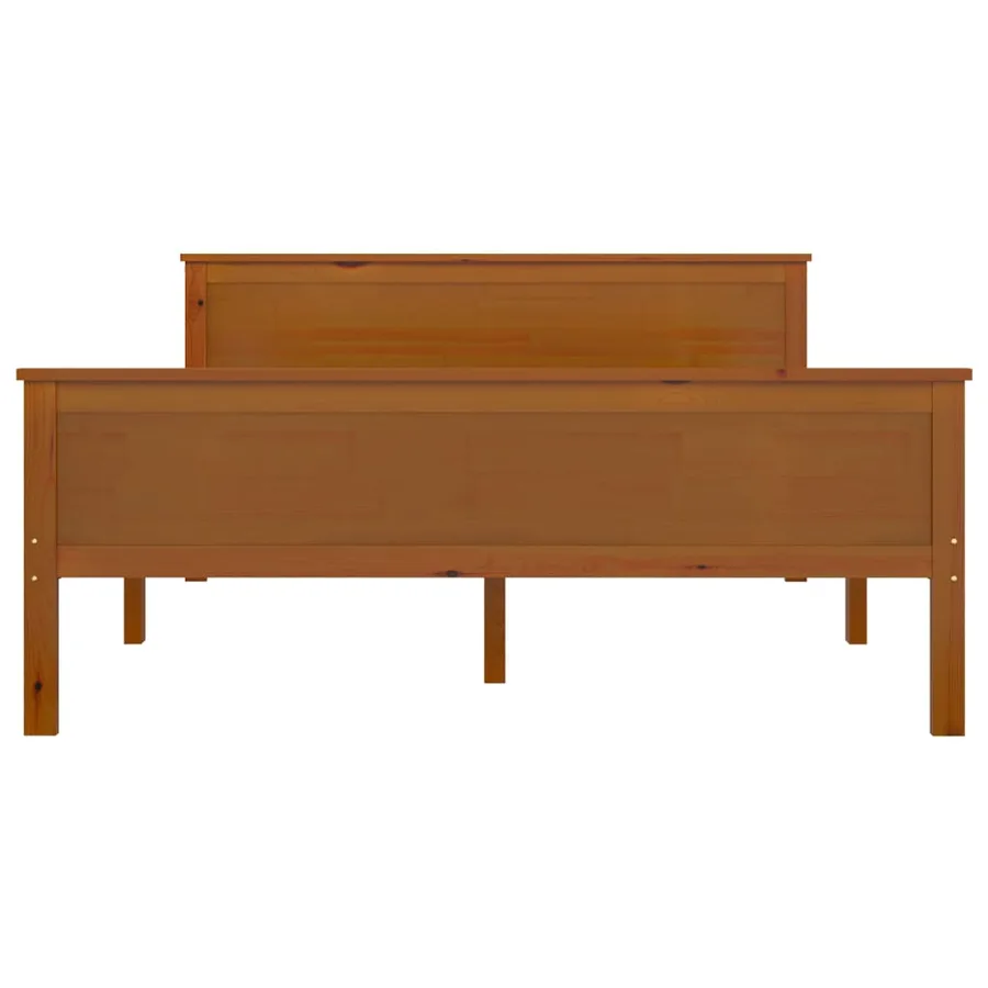 Cadre de lit sans matelas marron miel pin massif 120x200 cm - 5