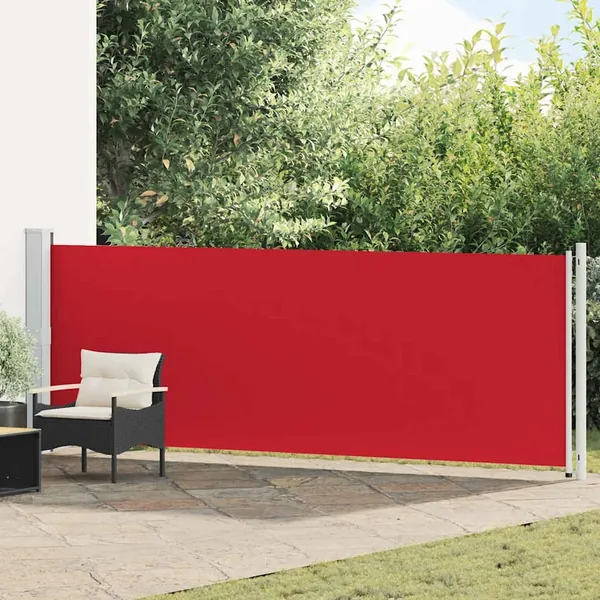 Auvent latéral rétractable de patio 140x600 cm Rouge