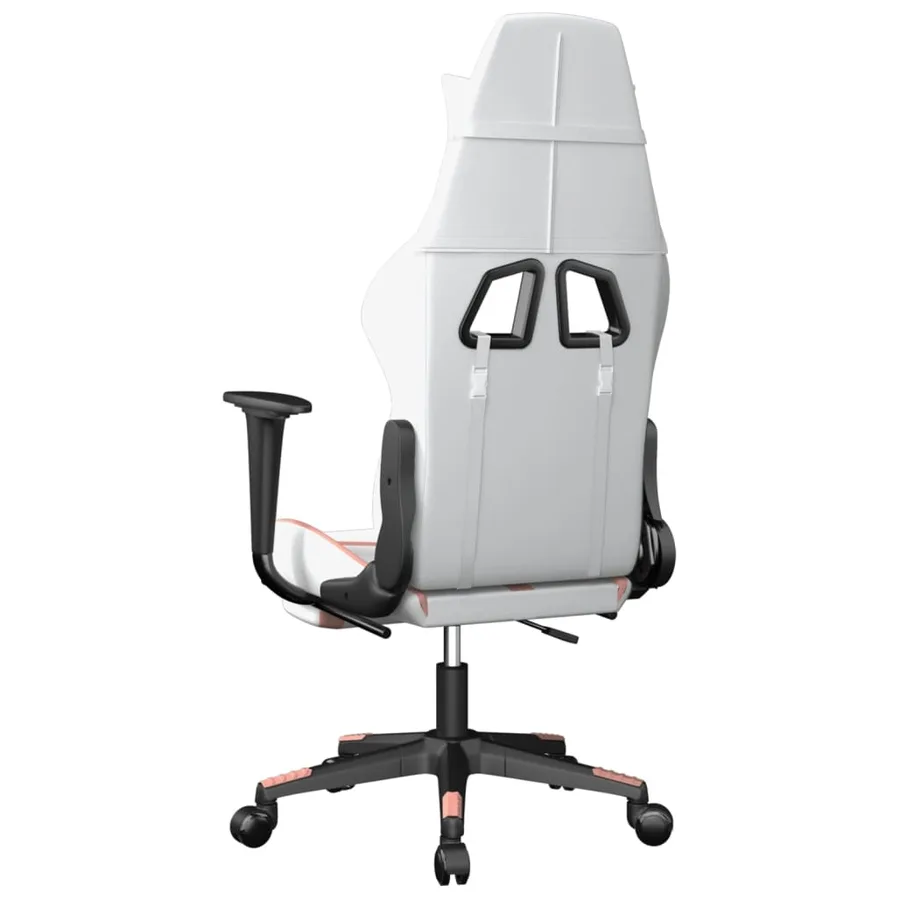 Chaise de jeu avec repose-pied Blanc et rose Similicuir - 5