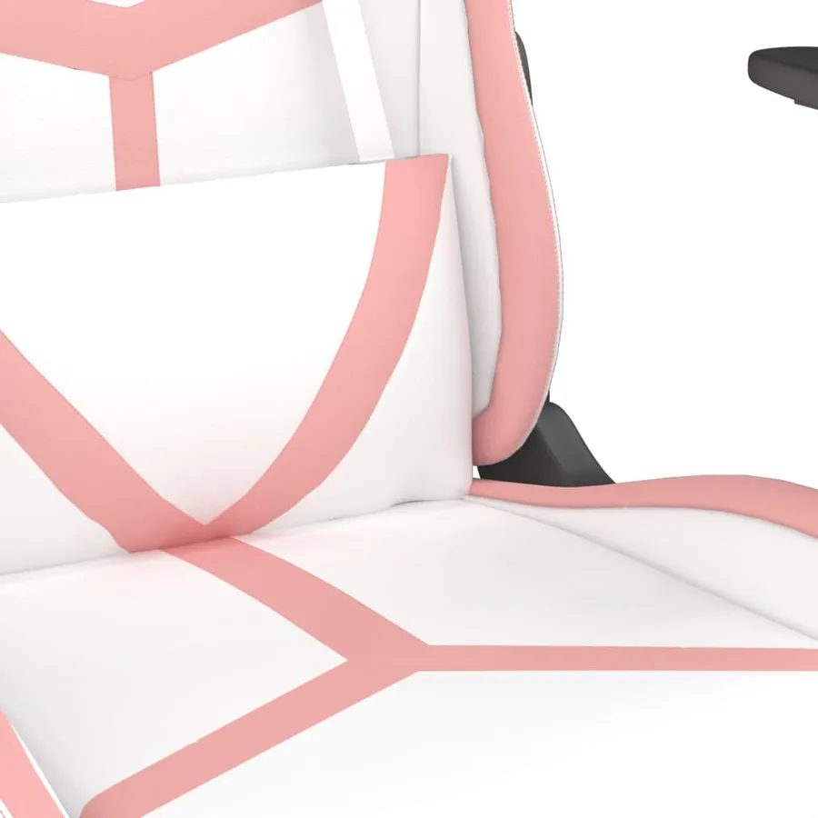 Chaise de jeu avec repose-pied Blanc et rose Similicuir - 9