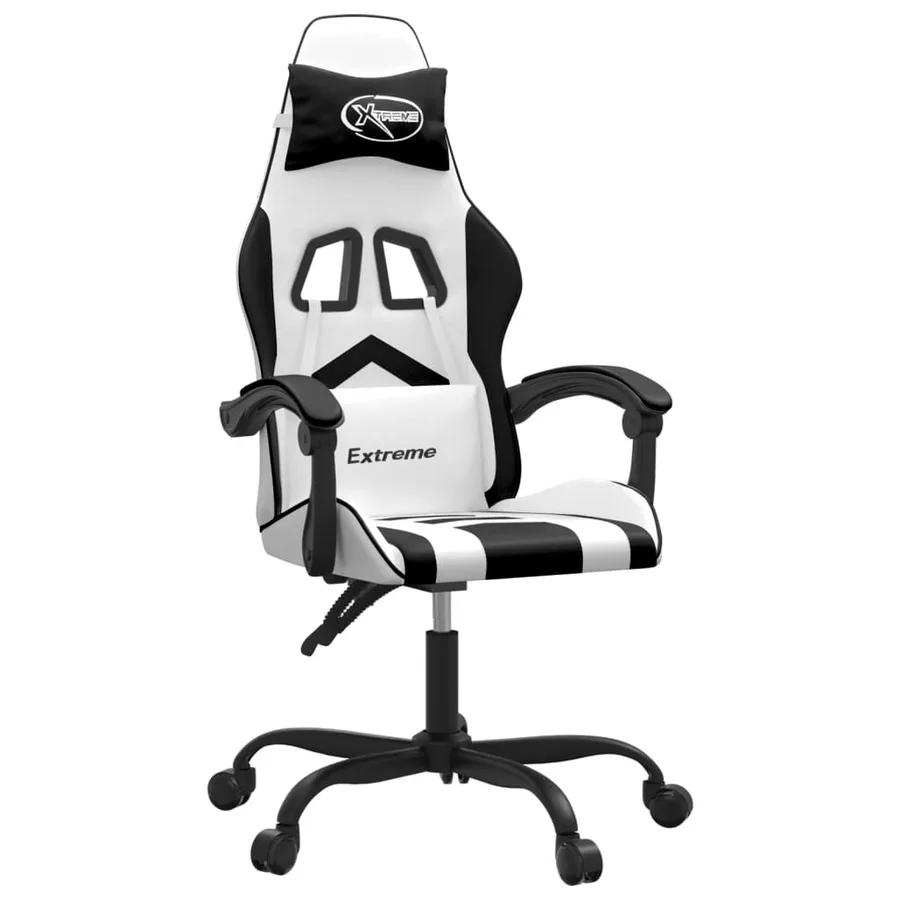 Chaise de jeu Blanc et noir Similicuir - 2