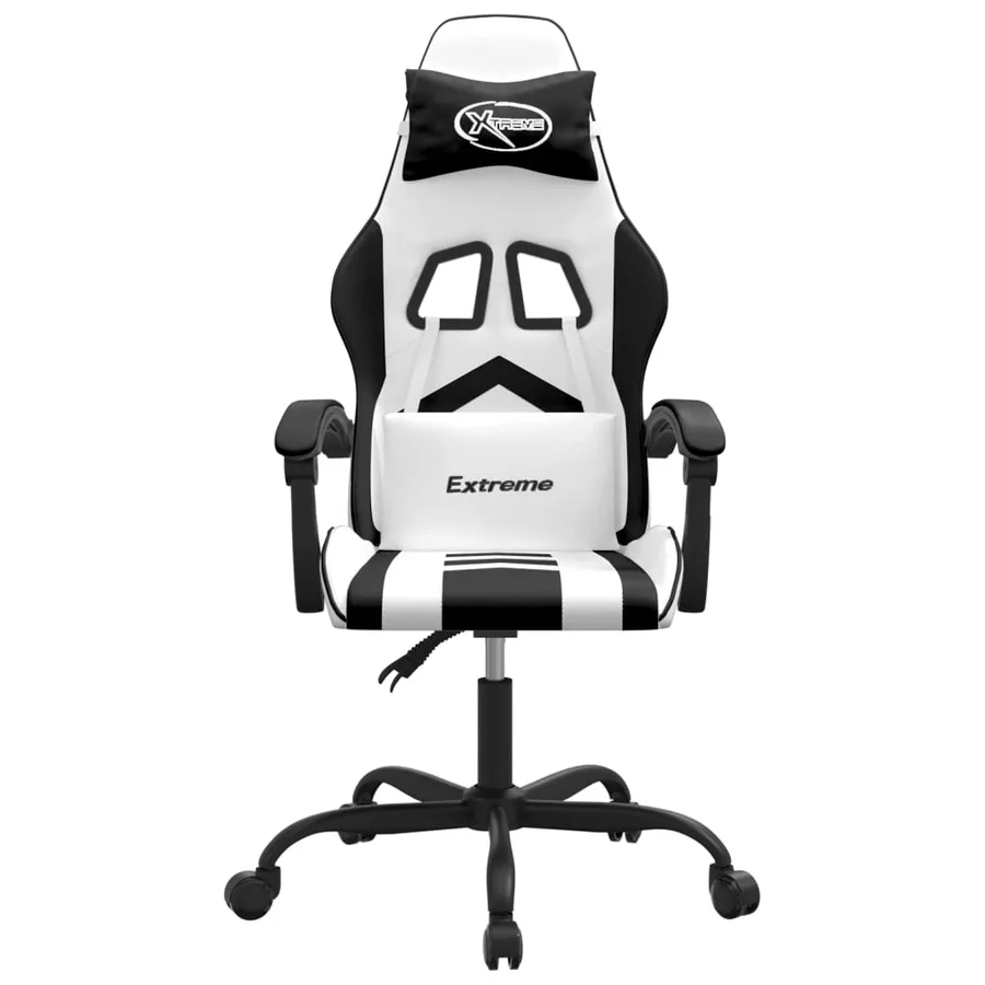 Chaise de jeu Blanc et noir Similicuir - 3